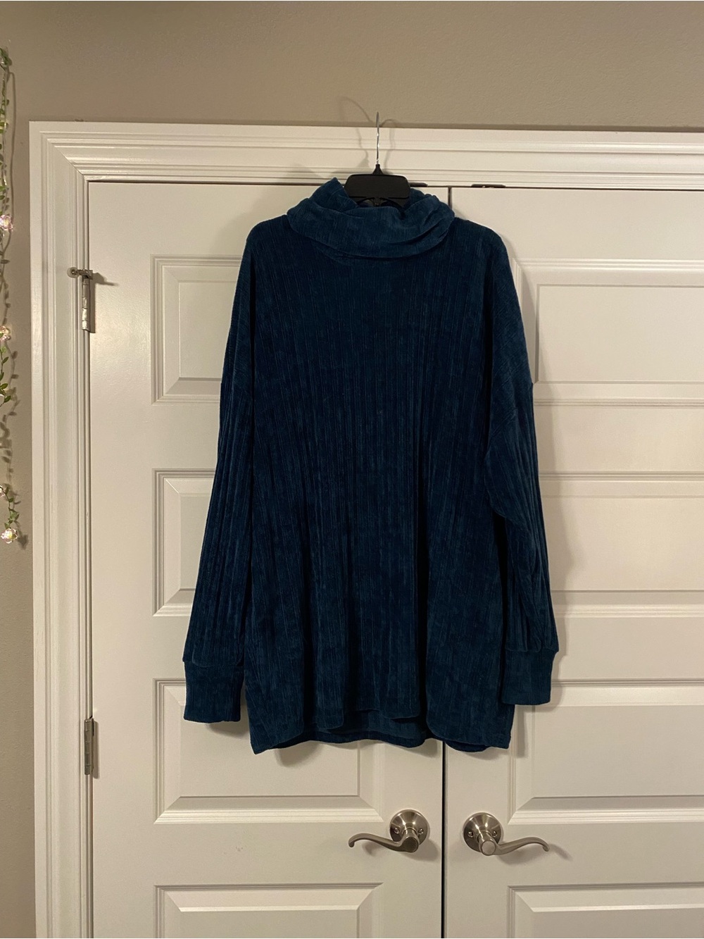 Motel Rocks Dark Teal Ribbed Turtle Neck Sweater